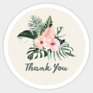 Thank You with Flower 02 Sticker